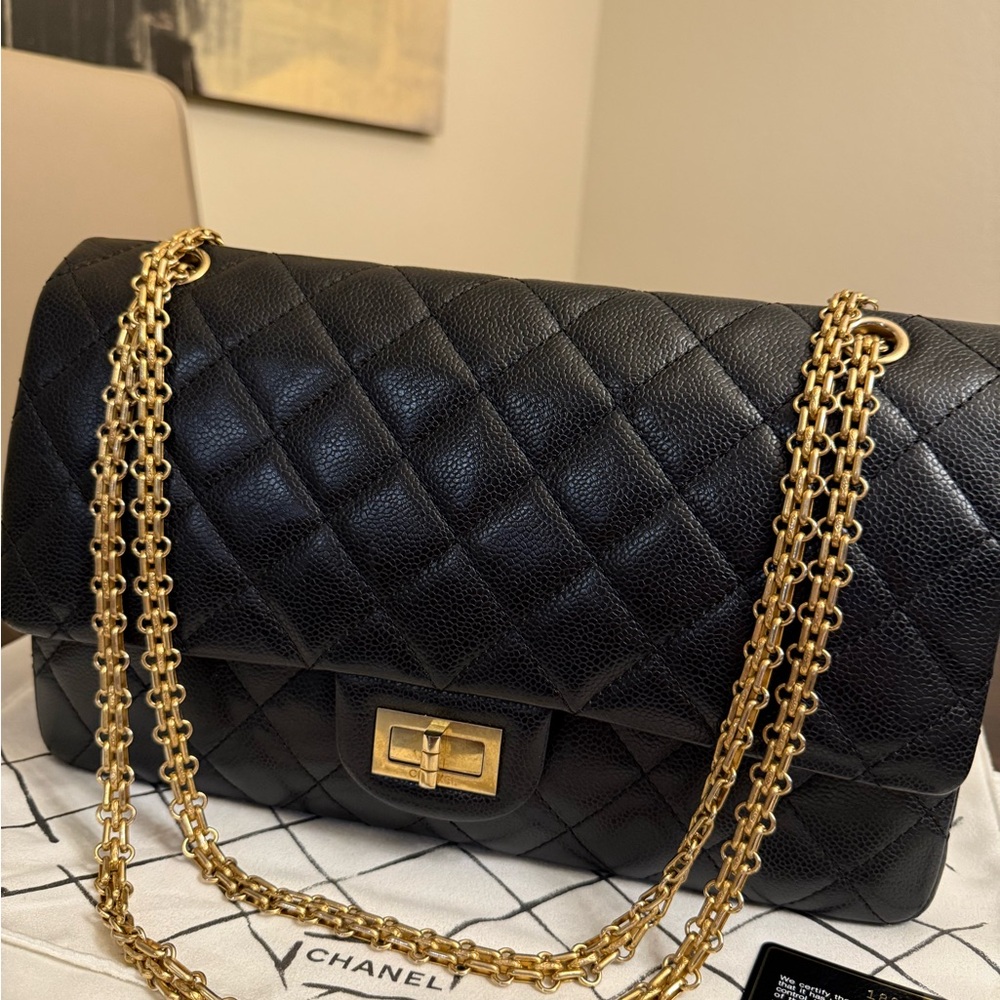 Chanel Black Quilted Shoulder Bag with Gold Chain